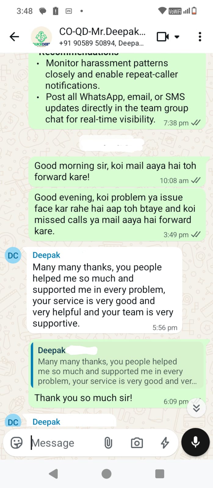 Deepak Feedback