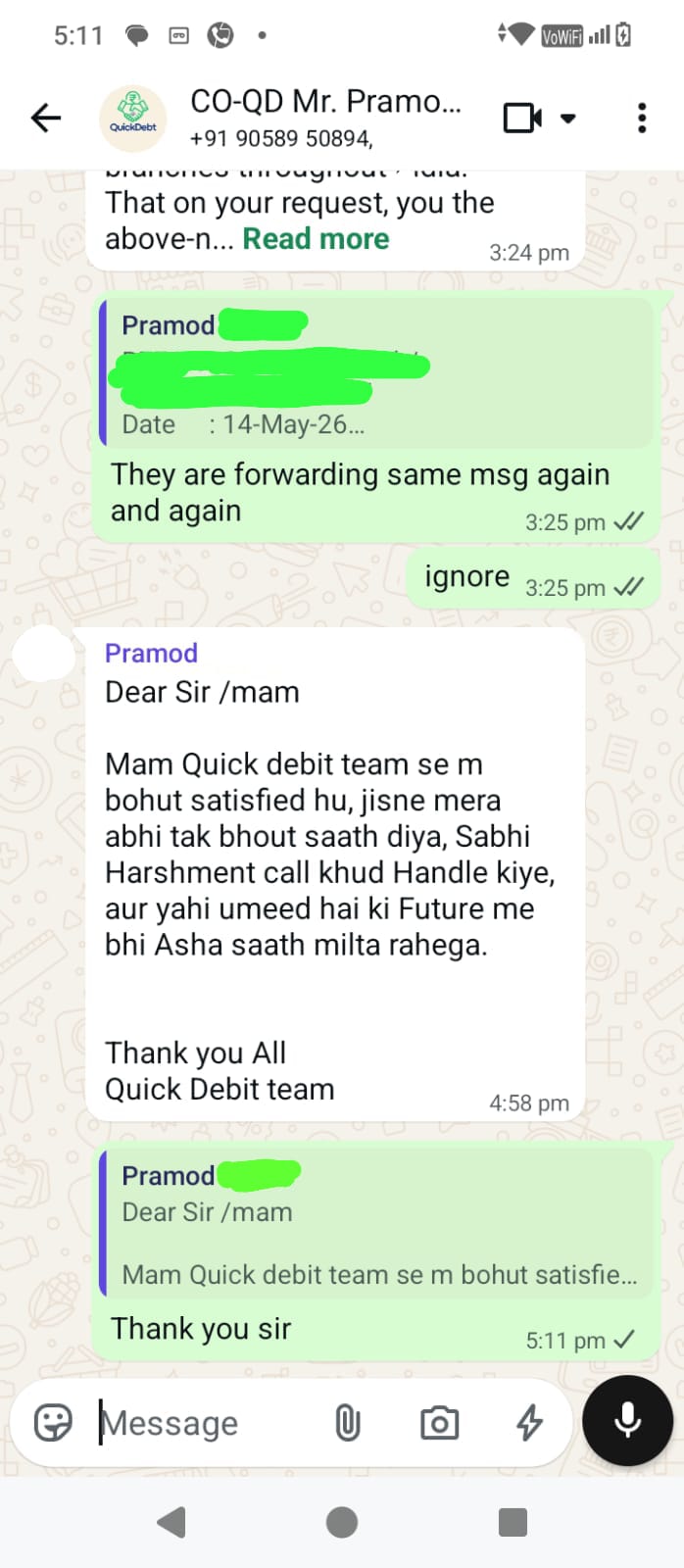 Pramod Feedback