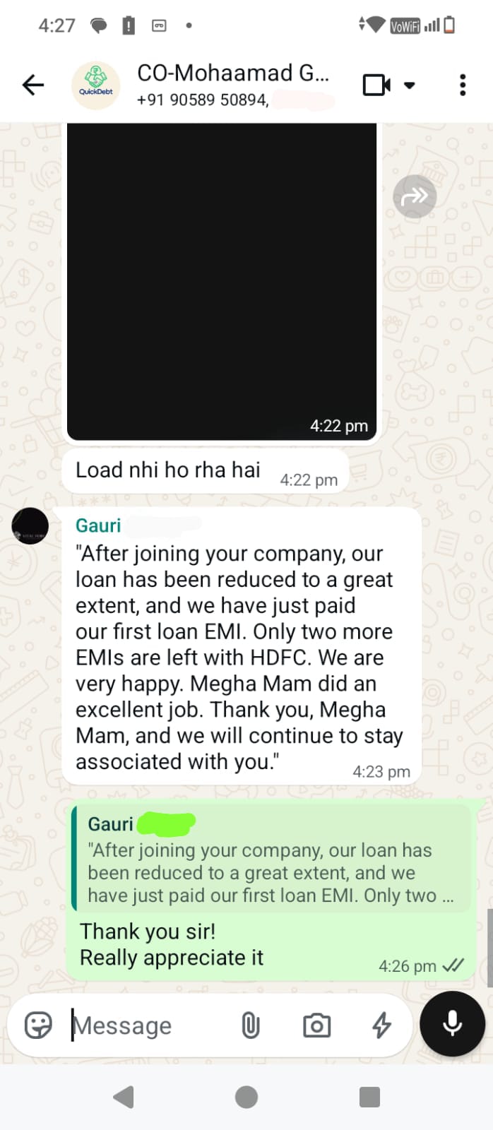MD Gauri Feedback
